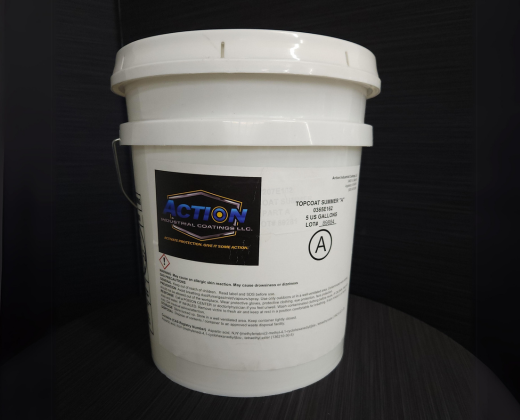 Top Coat A polyaspartic floor topcoat Part A in 5-gallon pail, engineered for abrasion resistance, chemical protection, and UV stability.